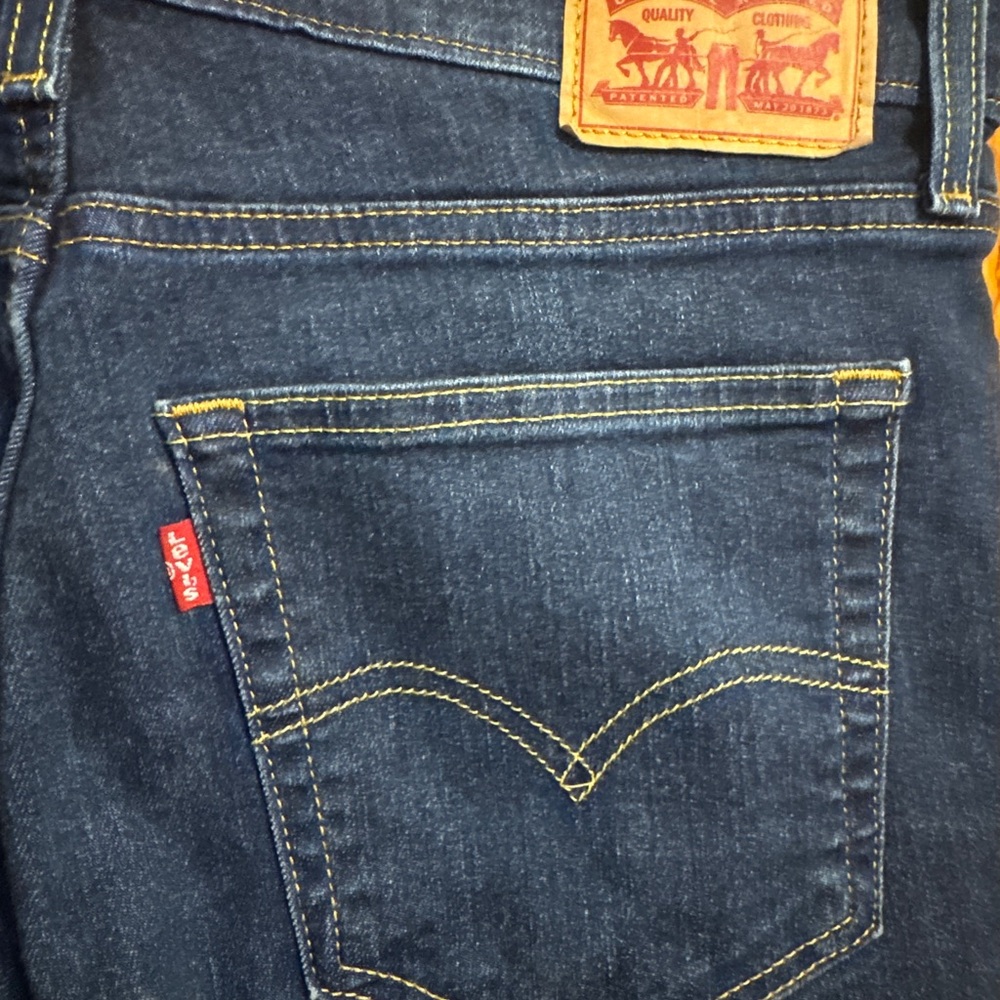 Levi's Indigo Straight Leg Jeans with Yellow Stitching
